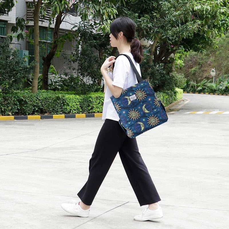KAMO Floral Tote Bag - Waterproof Lightweight Handbags Travel Shoulder Bag for Hiking Yoga Gym Swimming Travel Beach - Image 2